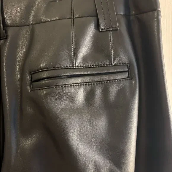 Anthropologie Maeve Flare leg Pants Faux Leather High-Waisted - Picture 12 of 12